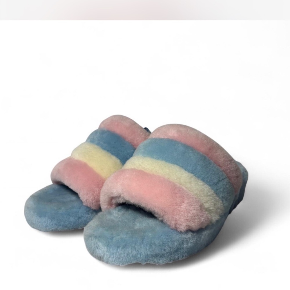UGG Women's Fluffy YEAH Sandals - Pastel Stripes